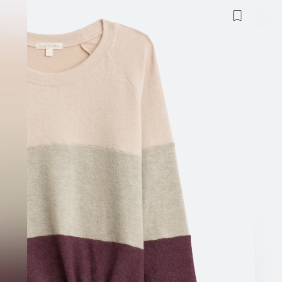 Nine Britton Araya Tie Front Brushed Knit Top Size 2XL Soft Crewneck - Picture 3 of 7